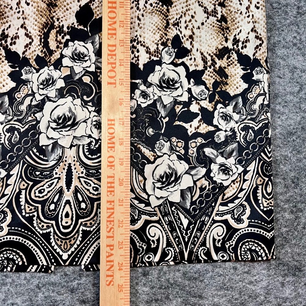 White House Black Market Pencil Skirt Womens 12 Tan Snakeskin Floral Office Chic - Picture 10 of 10